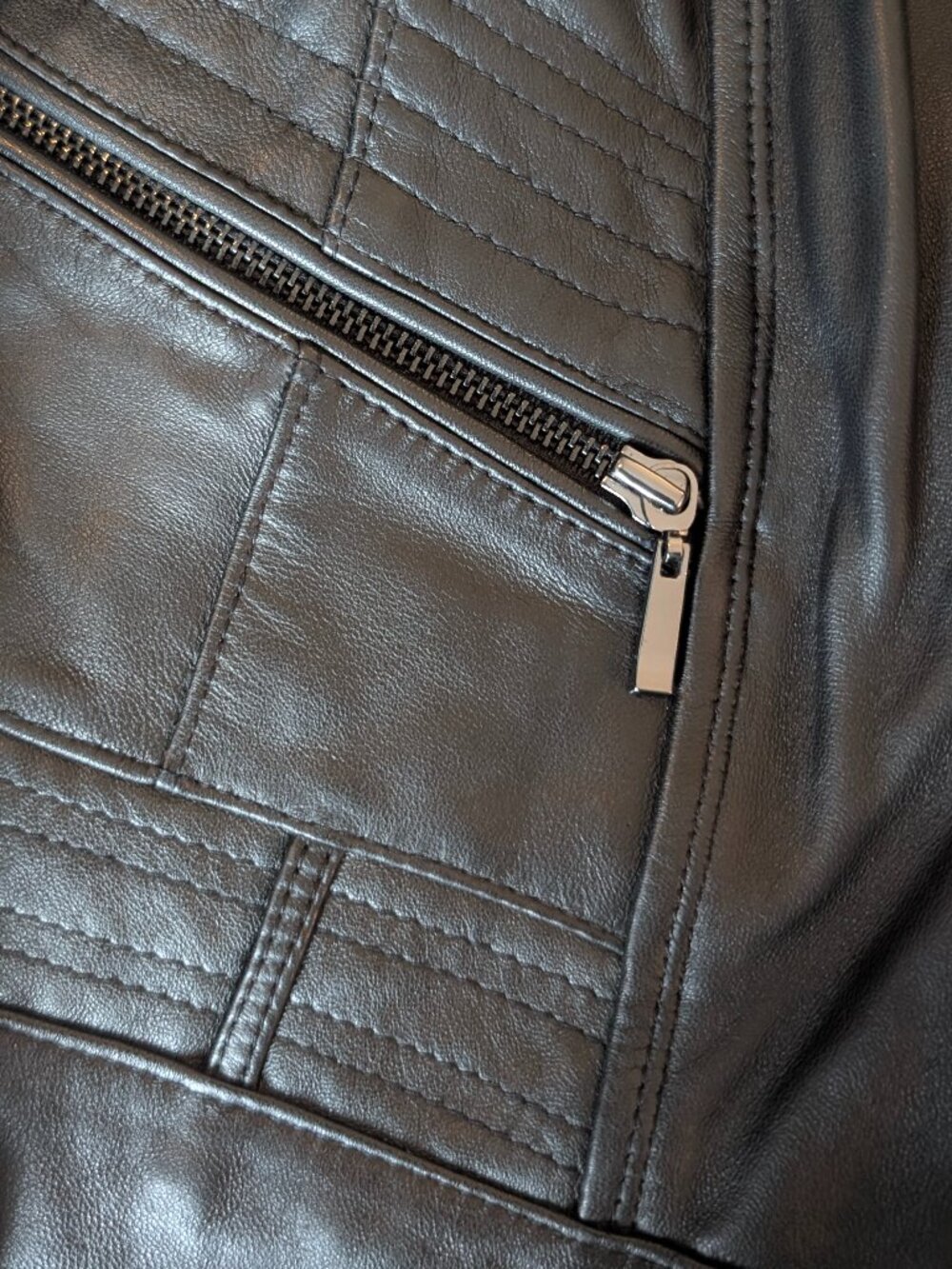 ANA lambskin jacket with moto style - Picture 5 of 6